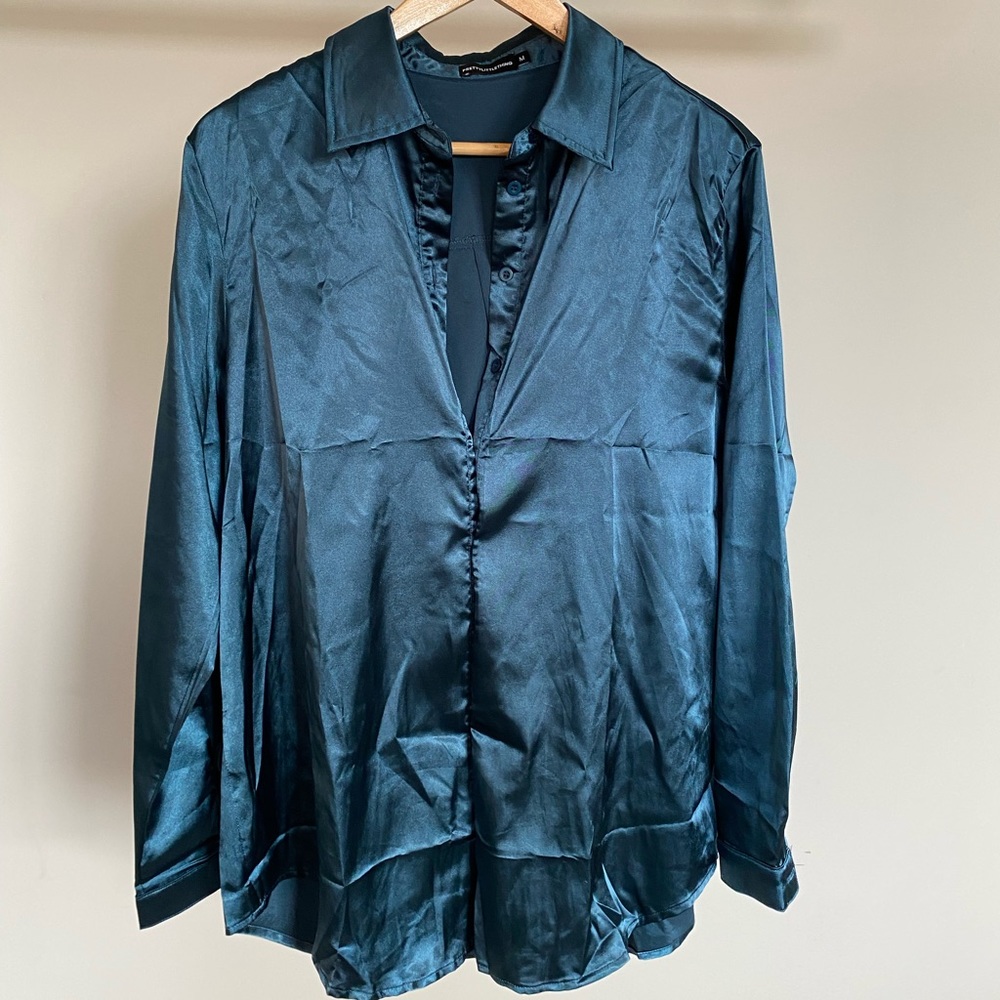 Satin Button Up Blouse